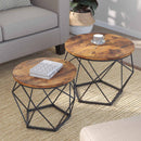 Segenn's Boston Salontafel set van 2 -  salontafels rond - Bijzettafel - Bruin - Metaal