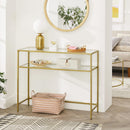 Segenn's Consoletafel - Bijzettafel - wandtafel - Dressoir - Glazen Tafel - Salontafel - Goud 100 x 35 x 80 cm