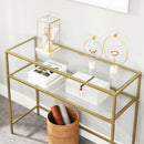 Segenn's Consoletafel - Bijzettafel - wandtafel - Dressoir - Glazen Tafel - Salontafel - Goud 100 x 35 x 80 cm