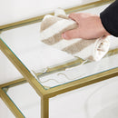 Segenn's Consoletafel - Bijzettafel - wandtafel - Dressoir - Glazen Tafel - Salontafel - Goud 100 x 35 x 80 cm