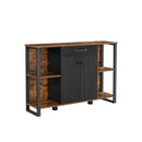 Segenn's Chester Keukenkast - Met lade - Dressoir - Opbergkast - Bruin-Zwart - Vintage - 120 x 30 x 80 cm