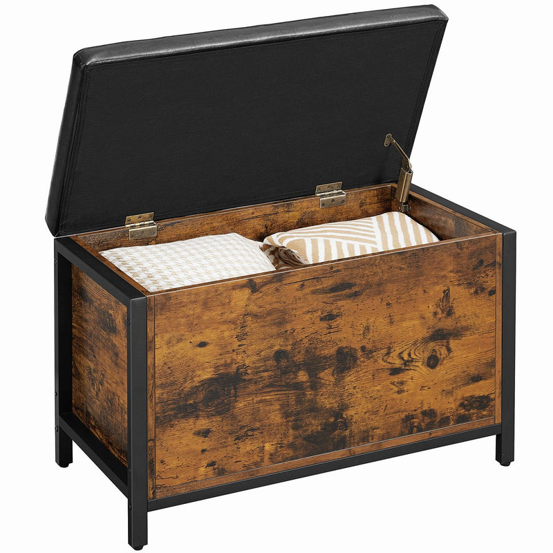 Segenn's Alvis opbergkist - Opbergbank - zitbank met opbergruimte- opbergkast - vintage bruin 80 x 40 x 50 cm