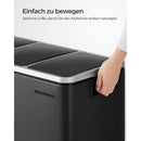 Segenn's Prullenbak - Vuilnisbak voor de Keuken - Afvalscheidingssysteem - 3 x 18 L - Pedaalemmer met 3 vakken