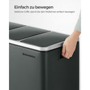 Segenn's Prullenbak - Vuilnisbak voor de Keuken - Afvalscheidingssysteem - 3 x 18 L - Pedaalemmer met 3 Vakken