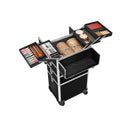 Segenn's cosmetica koffer - professionele make-up koffer - 4 sleutels - voor op reis - grote trolley voor kappers - afsluitbaar - met 360 ° roterende universele wielen - zwart