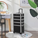 Segenn's cosmetica koffer - professionele make-up koffer - 4 sleutels - voor op reis - grote trolley voor kappers - afsluitbaar - met 360 ° roterende universele wielen - zwart