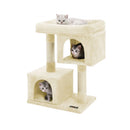 Segenn's Krabpaal met 2 holen 84 cm - krabpaal met groot platform en 2 pluche grotten speelhuisje - klimboom voor katten - Beige