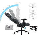Segenn's Bureaustoel - Gamestoel - Directiestoel - Ergonomisch met Verstelbare Armleuningen - Lendenkussen - 66 x 72 x 124-132 cm Grijs