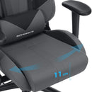 Segenn's Bureaustoel - Gamestoel - Directiestoel - Ergonomisch met Verstelbare Armleuningen - Lendenkussen - 66 x 72 x 124-132 cm Grijs
