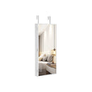 Segenn's sieradenkast - sieradenkast hangend - spiegelkast - met led binnenverlichting - wandkast met passpiegel - wandmontage - deurhanger - wit