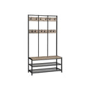 Segenn's Kapstok -  Kledingrekken - Schoenenrek - Hout - Metaal -Vintage - 100 x 40 x 184 cm Greige-zwart
