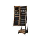 Segenn's Bella sieradenkast - Spiegelkast - Afsluitbare - Sieradenopberger met lade, Met wielen - Vintage Bruin-zwart