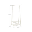 Segenn's Kledingrek - Kledingroede - Kapstok - met Schoenenrek - 87,5 x 155 x 41 cm (B x H x D) - Crème Wit