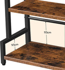 Segenn Kruidenrek, keukenrek met 3 haken, kruidenstandaard met messenhouder, bureau-organizer, verstelbare poten, voor eetkamer, keuken, badkamer, donkerbruin-zwart