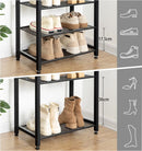 Segenn schoenenrek 8-traps, schoenenkast, schoenenrek voor 14-16 paar schoenen, ruimtebesparend, voor entree, woonkamer, gang, donkerbruin-zwart