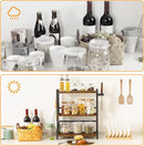 Segenn Kruidenrek, keukenrek met 3 haken, kruidenstandaard met messenhouder, bureau-organizer, verstelbare poten, voor eetkamer, keuken, badkamer, donkerbruin-zwart