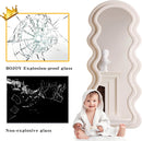 Segenn Staande Spiegel 160cm - Gestoffeerde - Passpiegel Suede Velvet - 60x160 - Wit Creme