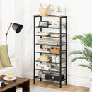 Segenn Schoenenrek - hoog schoenenkast - groot - smal schoenenrek - met platte en kantelbare gaasplanken - metaal - voor 16-24 paar schoenen - bruin/zwart - 60 x 30 x 137 cm