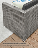 Balkonmeubelset van PE-Polyrattan met Kussens en Glazen Tafel|Moderne 4-Delige PE-Polyrattan Balkonset-