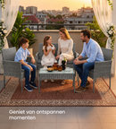 Polyrattan Tuinmeubelset Grijs voor Balkon en Terras – Moderne Loungeset voor Buitengebruik