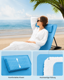 Set van 2 strandligstoelen met traploos verstelbare rugleuning