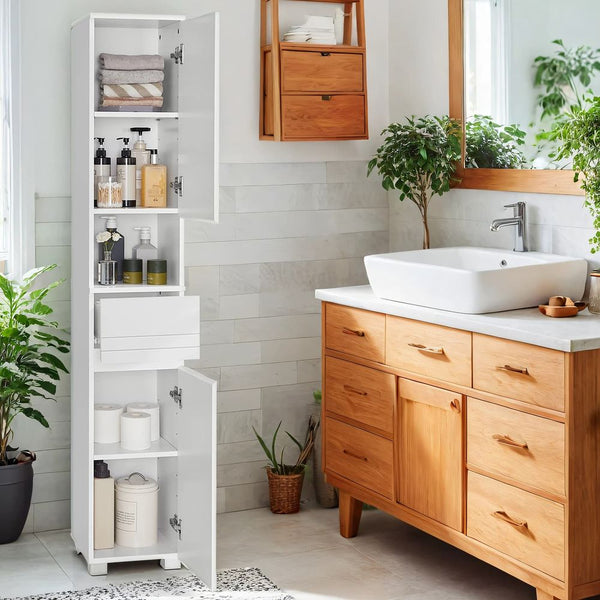 Segenn's Palermo Moderne Badkamerkast met Lade – Compact en Functioneel Badkamermeubel voor Toiletartikelen en Accessoires