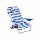 Strandstoel met Blauw-Witte Kussens – Comfortabele Buitenstoel voor Strand, Tuin en Terras