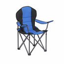 Opvouwbare Campingstoel Blauw – Lichtgewicht Draagbare Kampeerstoel met Armleuningen voor Camping, Strand, Vissen en Outdoor Activiteiten