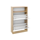 Segenn's Schoenenkast - Schoenenrek - Met 2 Kleppen - Kast Voor 10 Paar Schoenen - Schoenenkasten - 60 x 24 x 102 cm (L x B x H)