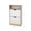 Segenn's Schoenenkast - Schoenenrek - Met 2 Kleppen - Kast Voor 10 Paar Schoenen - Schoenenkasten - 60 x 24 x 102 cm (L x B x H)