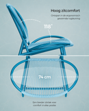 3-Delige Balkonset Zee Blauw – Moderne Tuinmeubelen met Tafel en Stoelen-Balkon Loungeset 3-delig – Zee Blauw met Tafel en 2 Stoelen