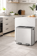 Segenn Prullenbak Afvalscheiding 60L (2 x 30 Liter) – Duo Afvalbak met 2 Compartimenten