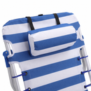 Strandstoel met Blauw-Witte Kussens – Comfortabele Buitenstoel voor Strand, Tuin en Terras
