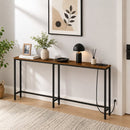 Segenn Consoletafel - Console tafel - bijzettafel met Stopcontact 160 cm - Smalle Sidetable met Oplaadstation - Haltafel Achter Bank - Vintage Bruin/Zwart