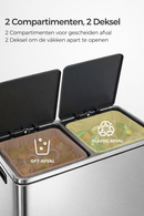 Segenn Prullenbak Afvalscheiding 60L (2 x 30 Liter) – Duo Afvalbak met 2 Compartimenten