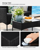 PE Polyrattan Balkonset Zwart-Grijs – Moderne Tuinmeubelset voor Balkon, Terras en Tuin-Duurzame Buitenmeubelen