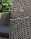 Polyrattan Tuinmeubelset Grijs voor Balkon en Terras – Moderne Loungeset voor Buitengebruik