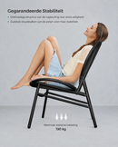3-Delige Balkonset Inktzwart – Moderne Tuinmeubelen met Tafel en Stoelen-Comfortabele Buitenmeubelen