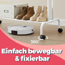 SEGENN Prato Kledingrek op Wielen met 2 Kledingroedes – Verplaatsbaar Garderoberek voor Extra Opbergruimte-2 Rails voor Jassen, Kleding en Meer