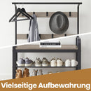 SEGENN Trento 3-in-1 kledingrek, garderobe en halmeubel – Praktisch & stijlvol-Ideaal voor hal of entree-Stijlvol entree-meubel met kledingrek en garderoberuimte