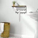 Segenn Aires Kapstok 78 cm - wandkapstok - met 10 Haken - Bruin Zwart