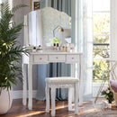 Segenn's Vouge Kaptafel - make up tafel - frameloze 3-delige inklapbare spiegel - met krukje - Wit