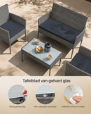 Polyrattan Tuinmeubelset Grijs voor Balkon en Terras – Moderne Loungeset voor Buitengebruik