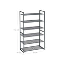 Segenn's Schoenenrek met 6 planken - Stapelbare Schoenenorganizer - Voor 18-24 paar schoenen - Schoenenkast - Metaal - 63 x 30 x 112 cm