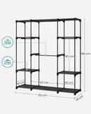 Segenn open Kledingkast - kledingrek - kledingstang - garderobe - 4 hangcompartimenten - veel ruimte - voor slaapkamer - woonkamer - zwart - 43 x 151 x 166 cm