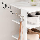 Segenn's Schoenenrek met 8 niveaus - smal schoenenrek - schoenenkasten met 2 haken - opbergplanken - schoen organisator - wit