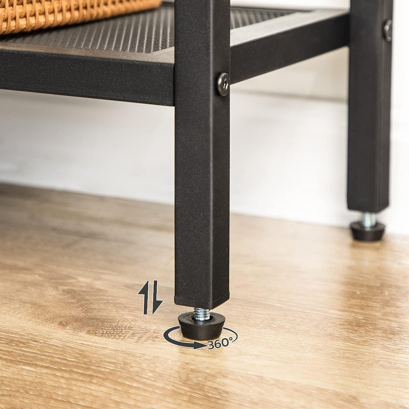 Segenn's consoletafel - console tafel - Dressoir - gangtafel met 3 lades - 2-laags bijzettafel - bijzettafel met stabiel frame - voor hal - woonkamer - industriële stijl - Bruin/Zwart