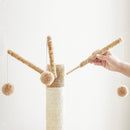 Segenn's  krabpaal met kattenbak - kattenhuis of Kattenbak - krabpaal met slot - vintage bruin - 60 x 48 x 150 cm