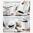 Segenn 30 Liter Witte Keuken Prullenbak – Stijlvolle Afvalemmer met Deksel – Moderne Design Vuilnisbak