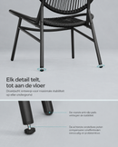 3-Delige Balkonset Inktzwart – Moderne Tuinmeubelen met Tafel en Stoelen-Comfortabele Buitenmeubelen